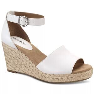 Style & Co Wmn Seleeney Ankle Strap Espadrille Wedge Sandals Size US 10.5M White